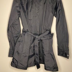 Black Columbia Rain Jacket w tie waist